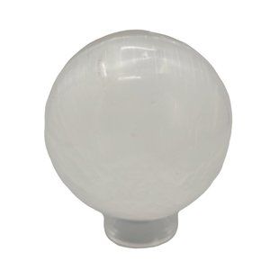 Selenite sphere with clear stand